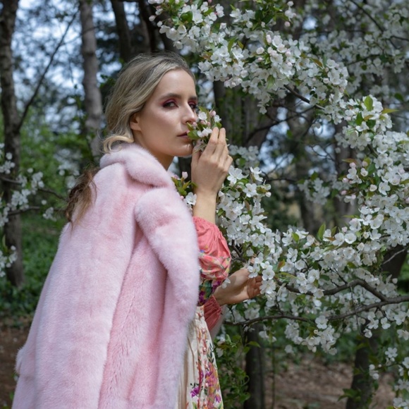 real mink fur coat Size M. color Pink - Picture 5 of 5